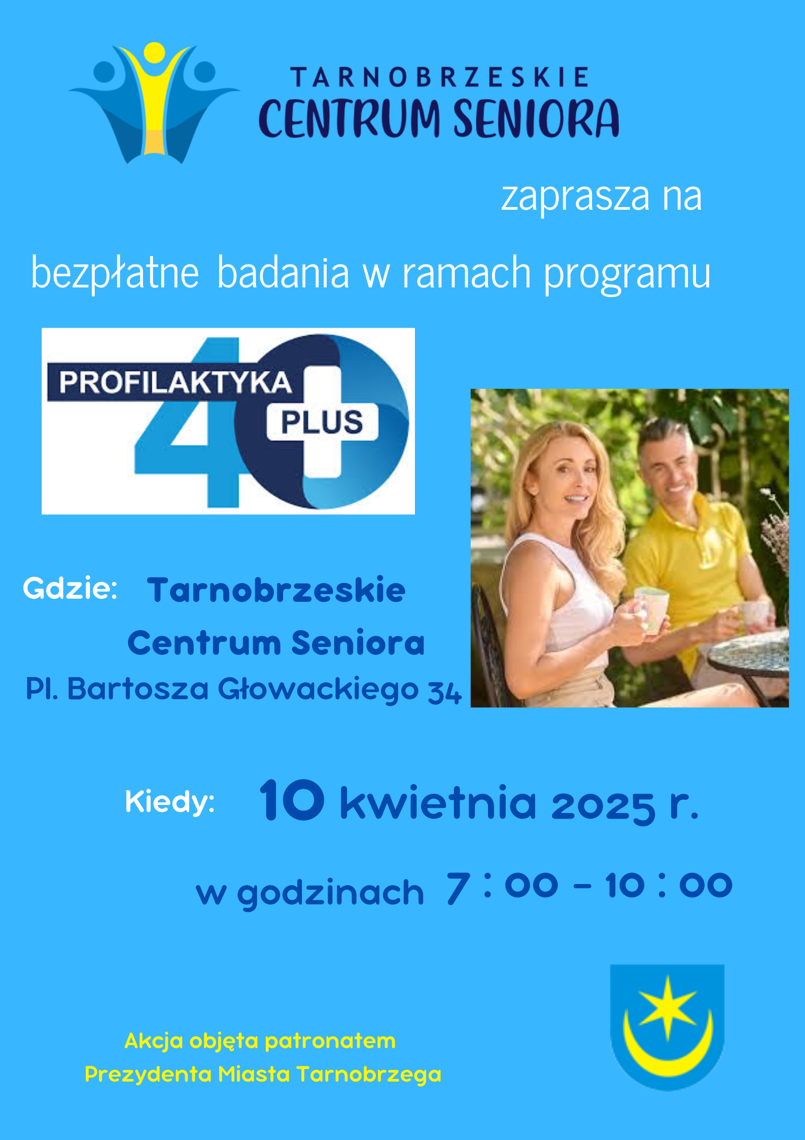 Bezpłatne badania w ramach programu Profilaktyka 40 PLUS w Tarnobrzeskim Centrum Seniora